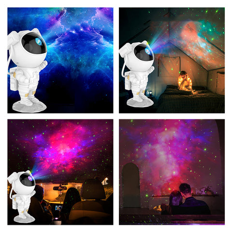 Astronaut Galaxy Projector Night Light for Bedrooms | Nebula and Star Projection, USB Rechargeable | Movable Arms