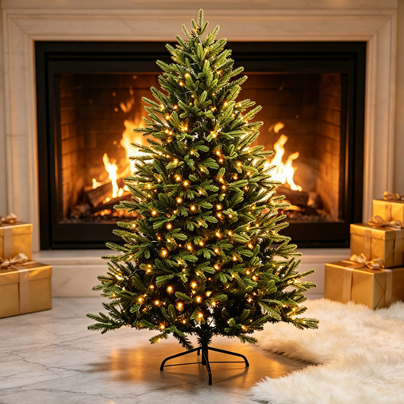 Pre-Lit Fake Christmas Tree with Lights for Easy Assembly