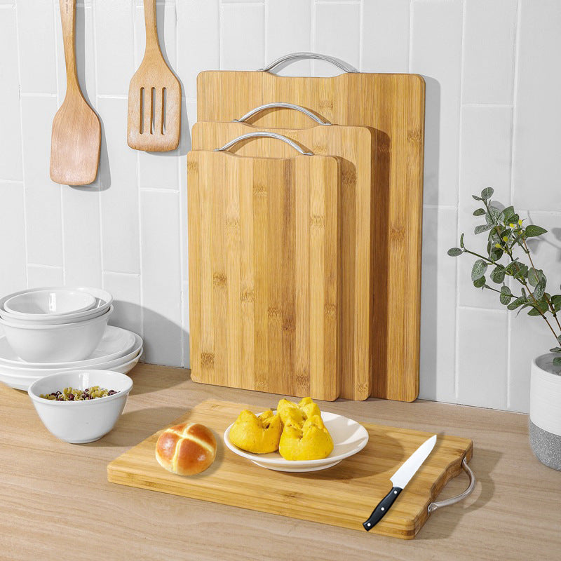 Double-Sided Bamboo Cutting Board with Steel Handle | Non-Slip Surface for Daily Prep | 9 Sizes up to 23 x 14.5 in