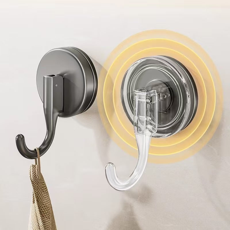 Suction Cup Hooks without Drilling or Traces | Reusable Wall Holders for Bathroom and Kitchen | 2 Colors