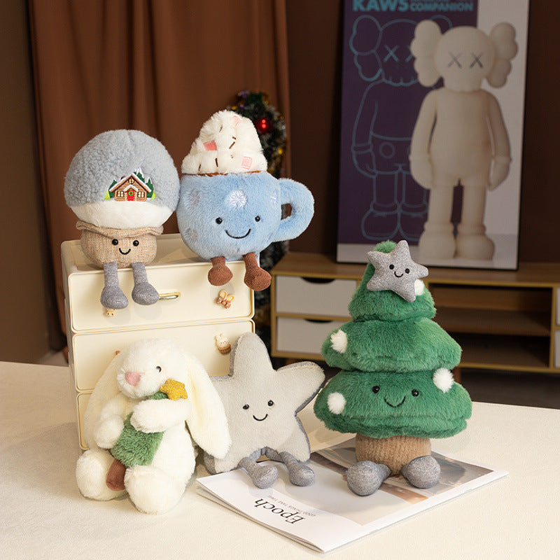 Christmas Plush Toys Snowball, Star and Tree Decorations