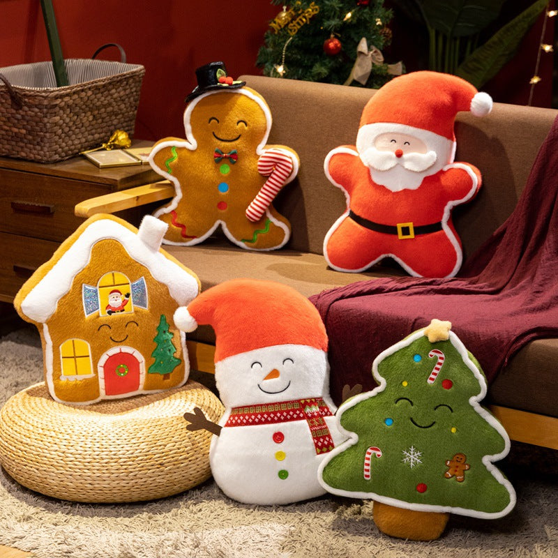 Christmas Plush Figurines with Santa and Snowman Designs
