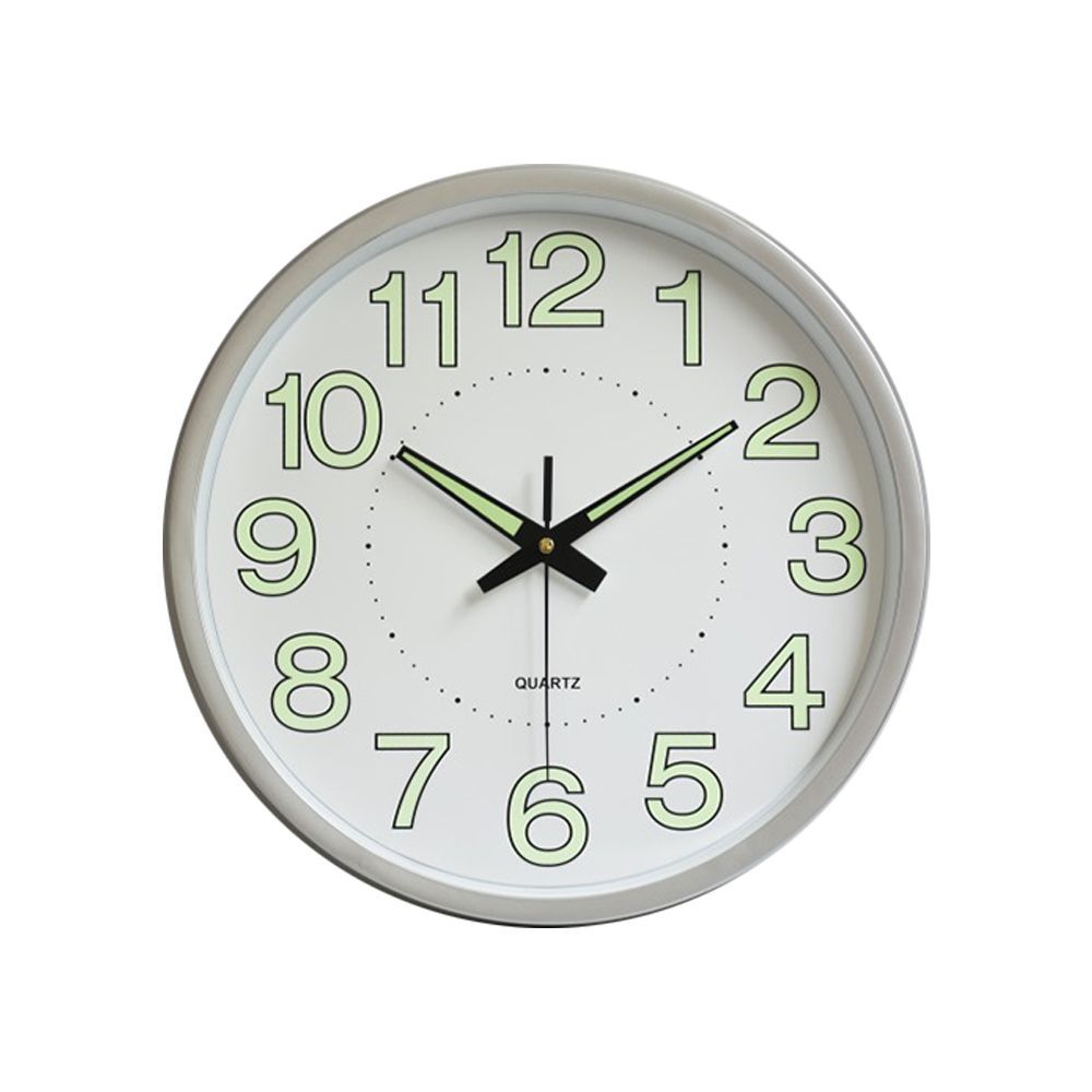 Quartz Wall Clock with Glow in the Dark Numerals | Silent Hands for Bedroom, Office and Hallway | 4 Colors