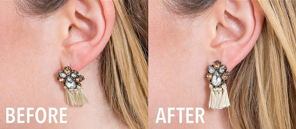 Earring Lifters for Heavy Stud Earrings | Hinged Heart Back Holds the Post Upright | Adjustable, in Silver or Gold
