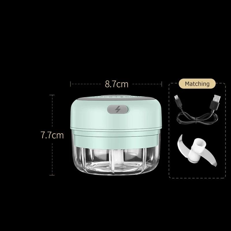 Mini Electric Food Chopper with One-Touch Lid | Stainless Blades and a 5 fl oz Bowl | USB Rechargeable Kitchen Gadgets