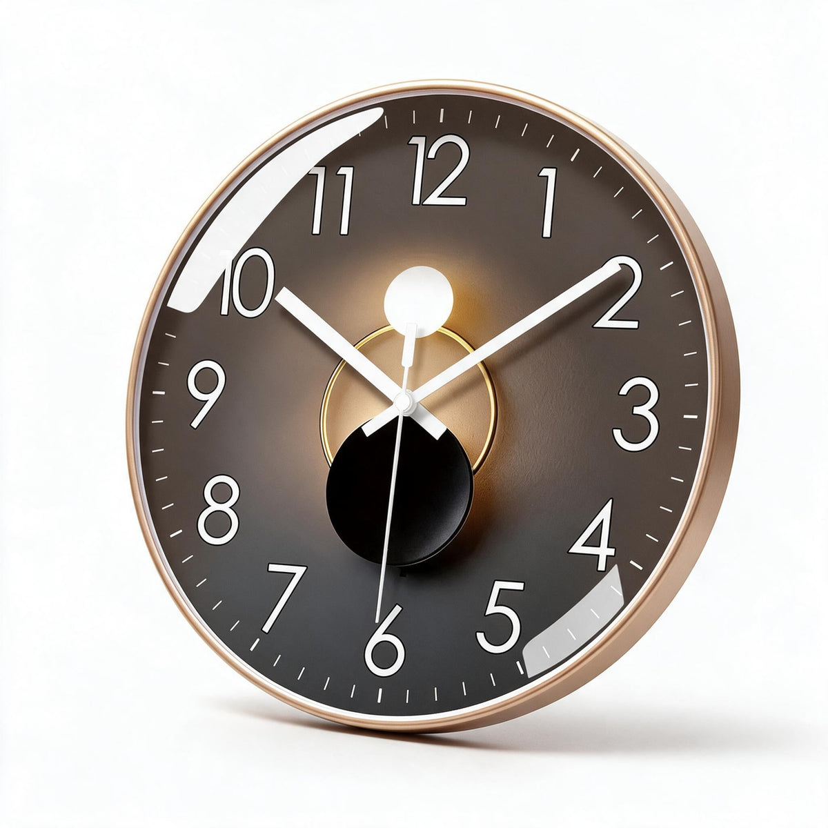 Silent Wall Clock with Quartz Movement for Living Room | Eight Dial Designs in Two Round Sizes | Glass Front