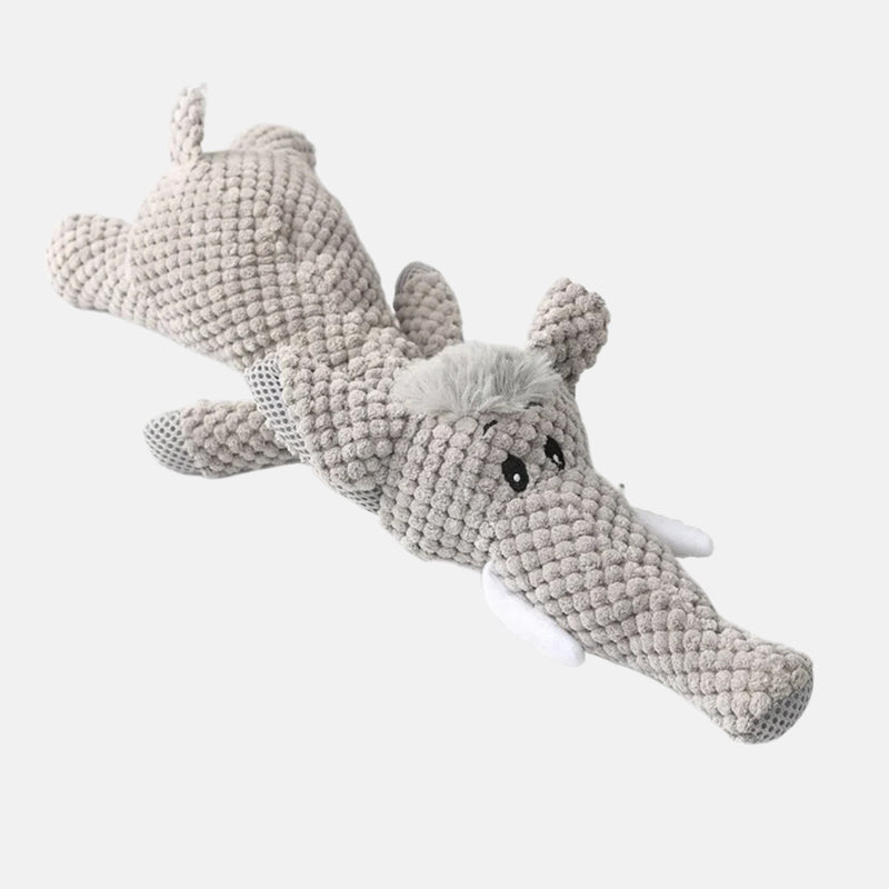 Plush Dog Chew Toys in Three Animal Shapes | Soft Fabric Build for Everyday Play | Wolf, Lion and Elephant