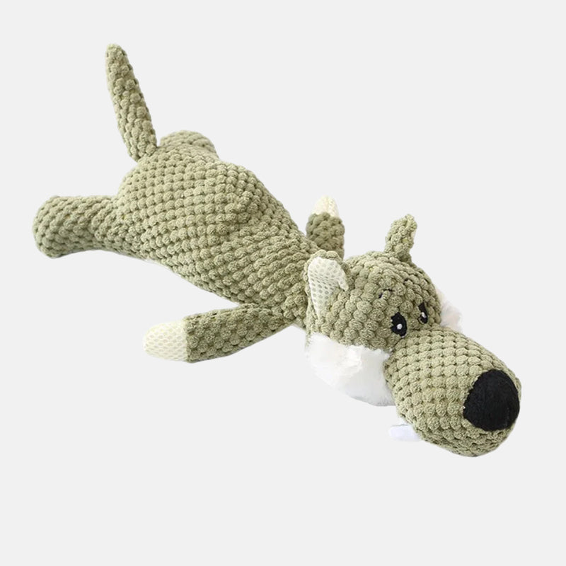 Plush Dog Chew Toys in Three Animal Shapes | Soft Fabric Build for Everyday Play | Wolf, Lion and Elephant