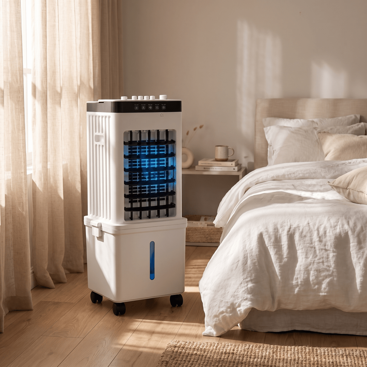 Compact 3-in-1 Air Cooler without Exhaust Hose | Quiet, Ice-Compatible Tank | Cools, Humidifies &amp; Purifies