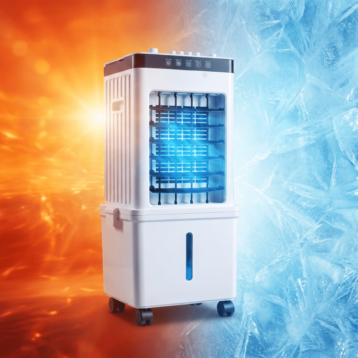 Premium 3-in-1 Mobile Air Cooler with Ice Packs | No Exhaust Hose, Whisper-Quiet | Remote Control &amp; Wheels