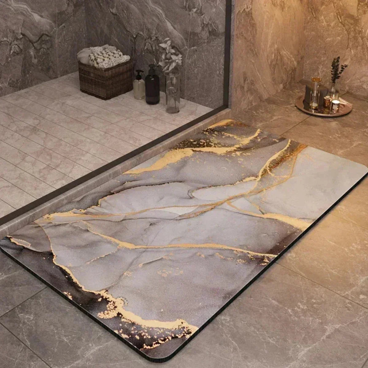 Non Slip Bath Mat with an Ultra Absorbent Top Layer | Dries Again Fast After Every Shower | Two Sizes, Ten Colors
