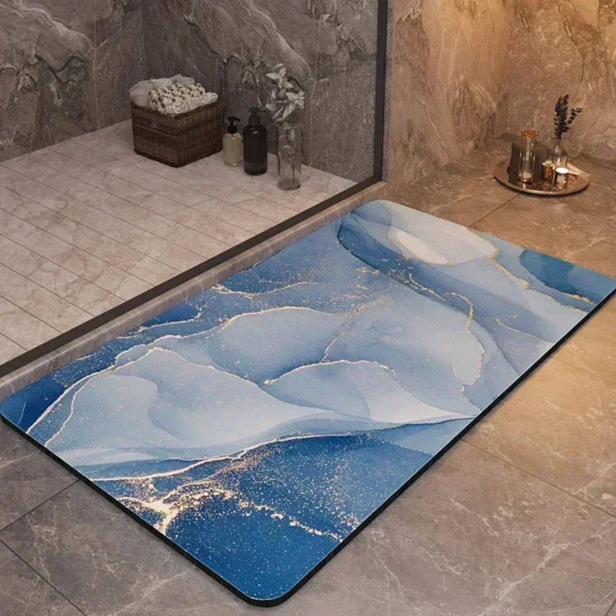 Non Slip Bath Mat with an Ultra Absorbent Top Layer | Dries Again Fast After Every Shower | Two Sizes, Ten Colors