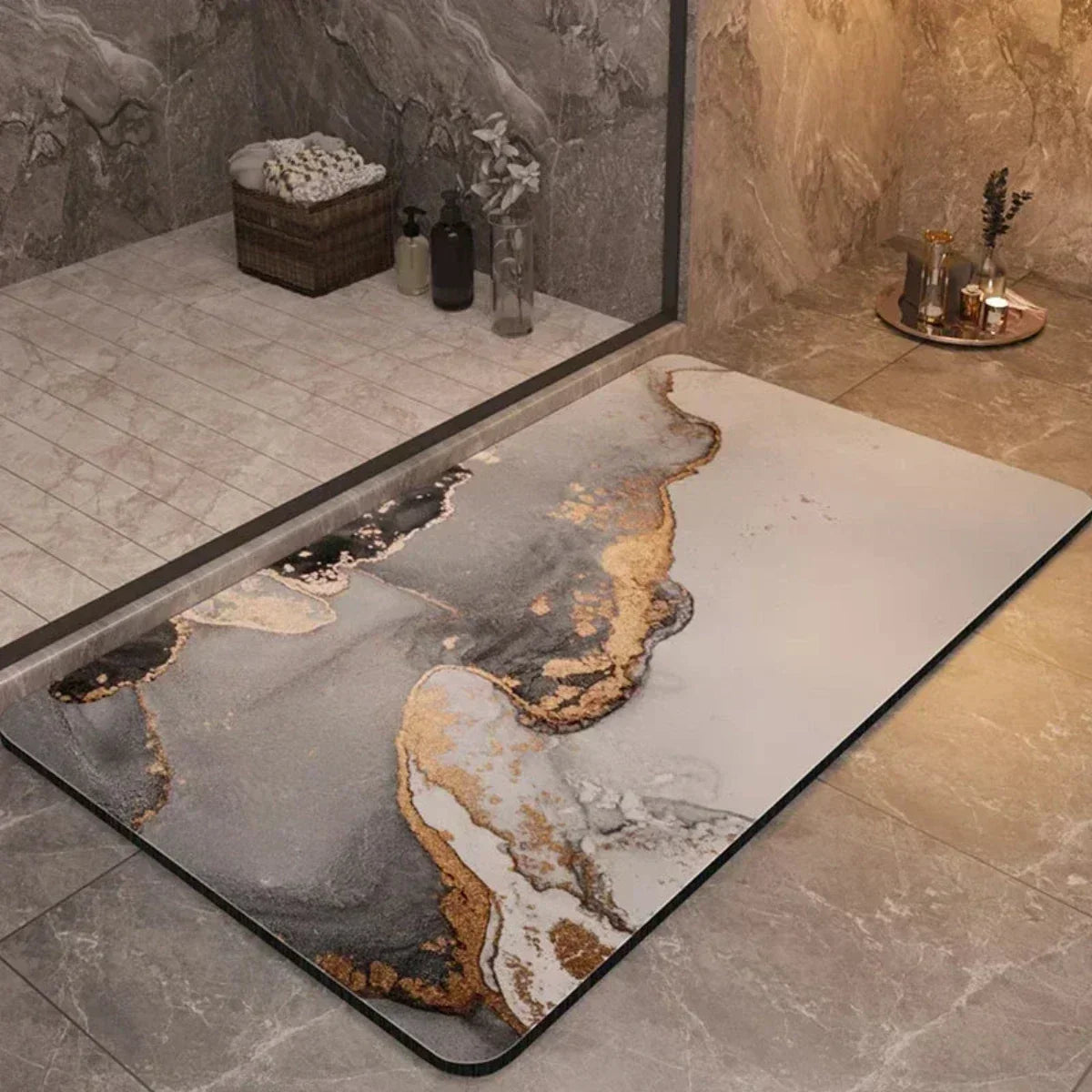 Non Slip Bath Mat with an Ultra Absorbent Top Layer | Dries Again Fast After Every Shower | Two Sizes, Ten Colors