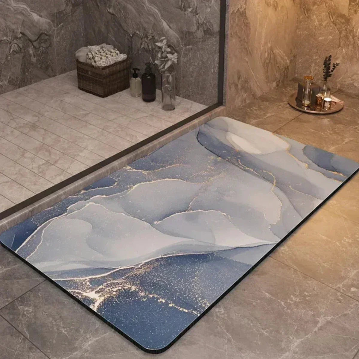 Non Slip Bath Mat with an Ultra Absorbent Top Layer | Dries Again Fast After Every Shower | Two Sizes, Ten Colors