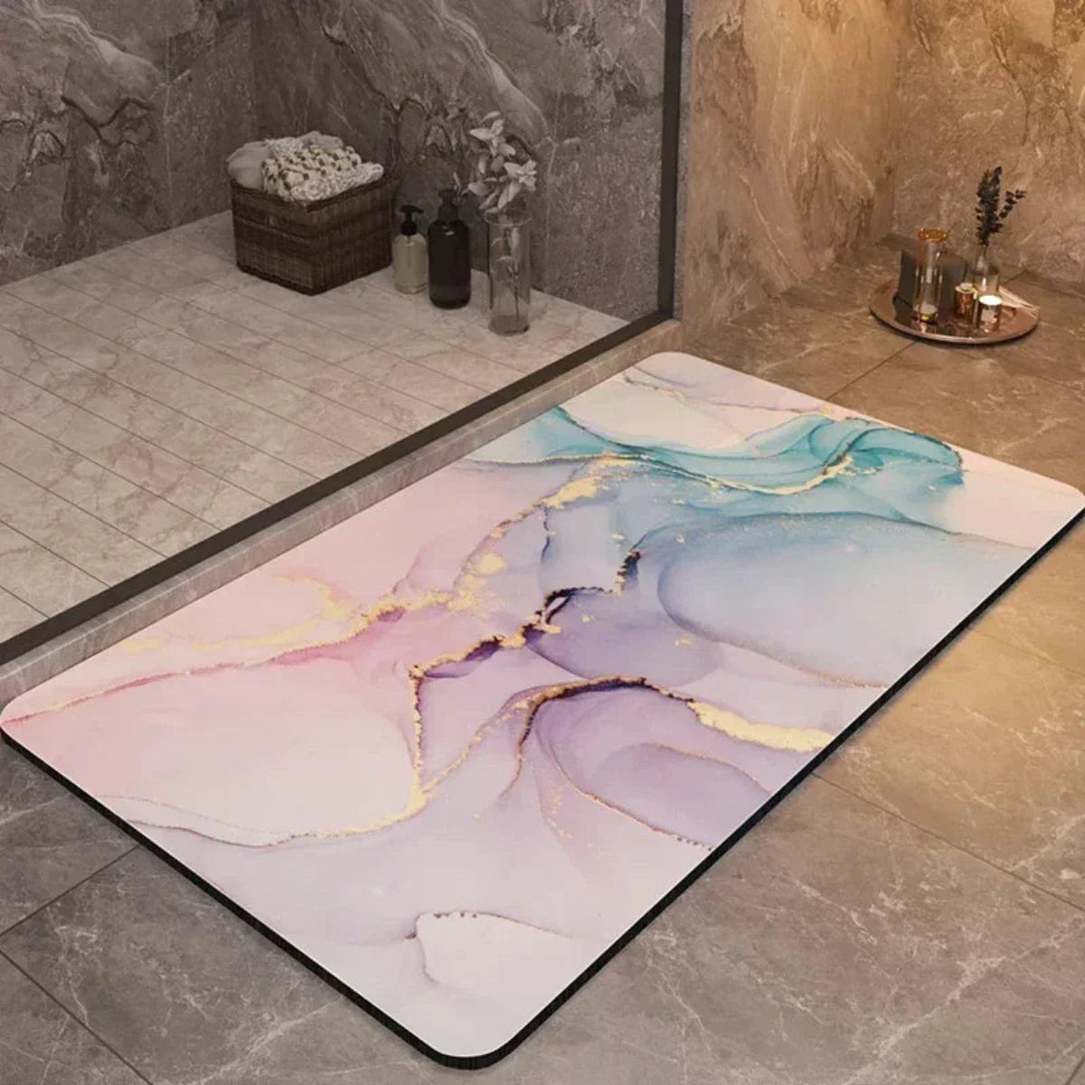 Non Slip Bath Mat with an Ultra Absorbent Top Layer | Dries Again Fast After Every Shower | Two Sizes, Ten Colors