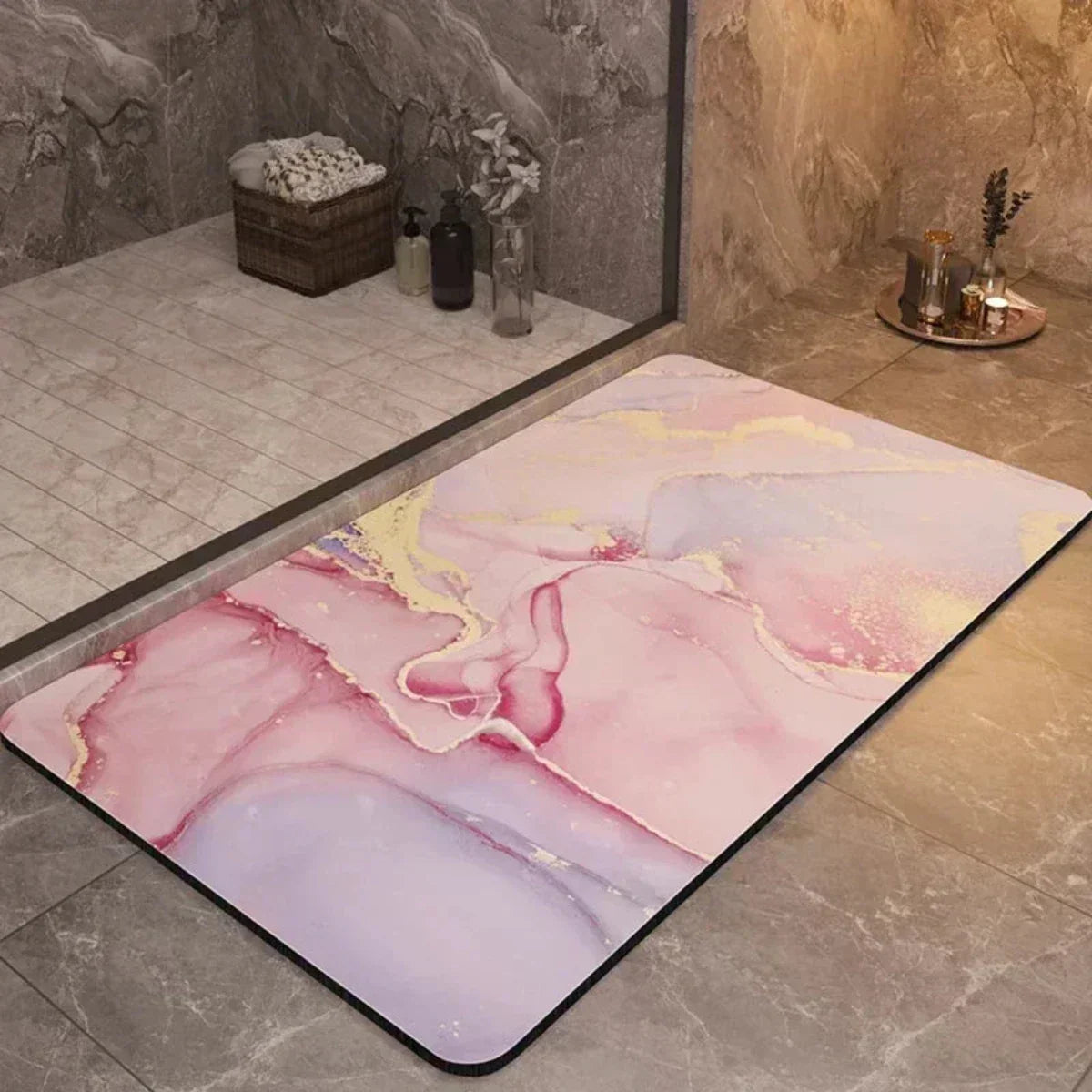 Non Slip Bath Mat with an Ultra Absorbent Top Layer | Dries Again Fast After Every Shower | Two Sizes, Ten Colors