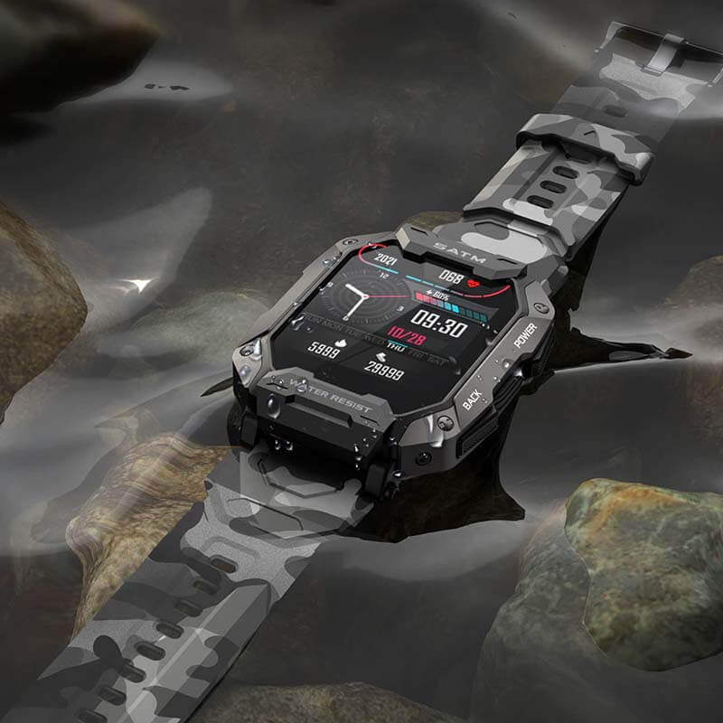 Heavy-Duty Smart Watch with an AMOLED Screen | 15 Days of Use and 50 on Standby | Glove-Friendly Buttons, 4 Colors