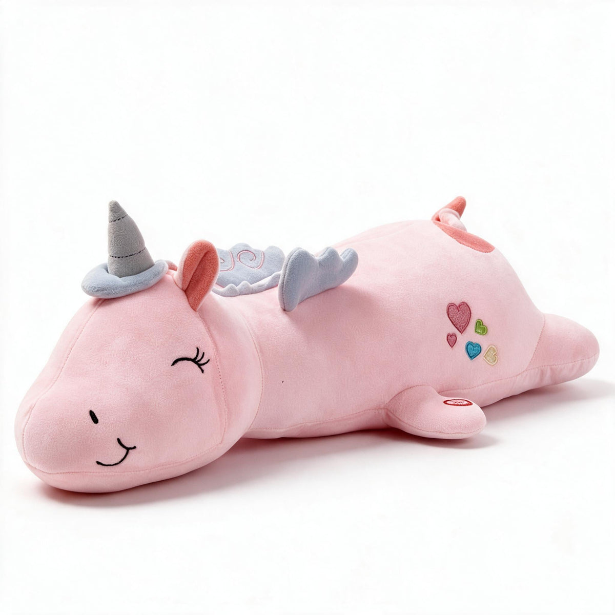 Glowing Unicorn Plush Toy, 60 cm, with a Color Changing LED Inside | Doubles as a Night Light or Pillow | Pink, Blue or White