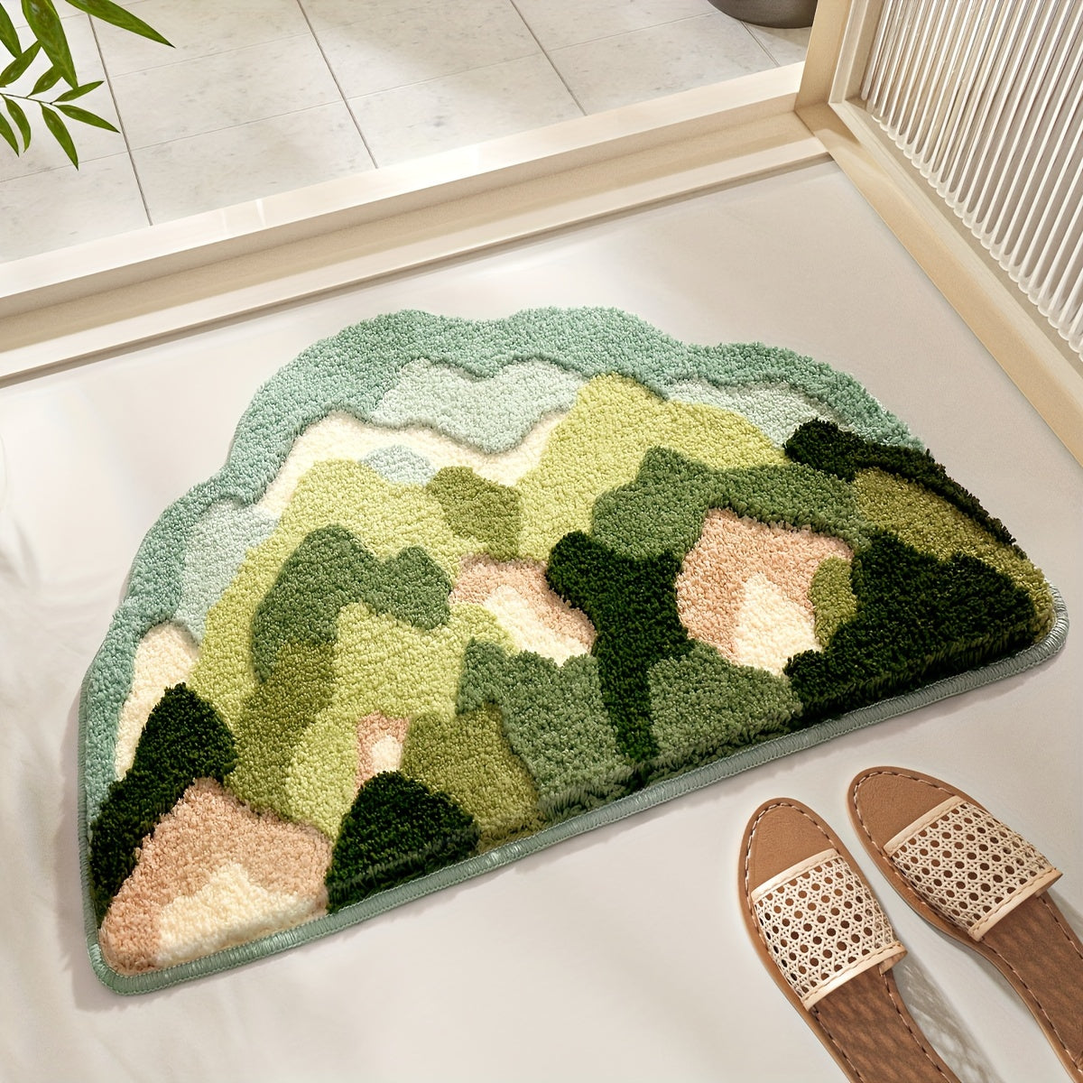 Floral Bath Mat with Non-Slip TPR Backing | Soft Absorbent Polyester Pile | 18 x 28 in | 4 Designs