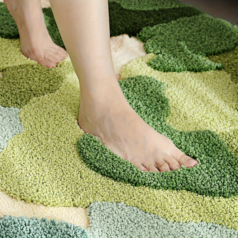 Floral Bath Mat with Non-Slip TPR Backing | Soft Absorbent Polyester Pile | 18 x 28 in | 4 Designs