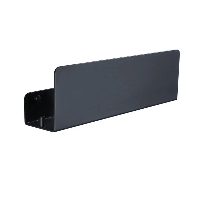 Aluminum Bathroom Wall Shelf with Integrated Hooks | Wall-Mounted Storage | Keeps Toiletries Organized and Within Reach