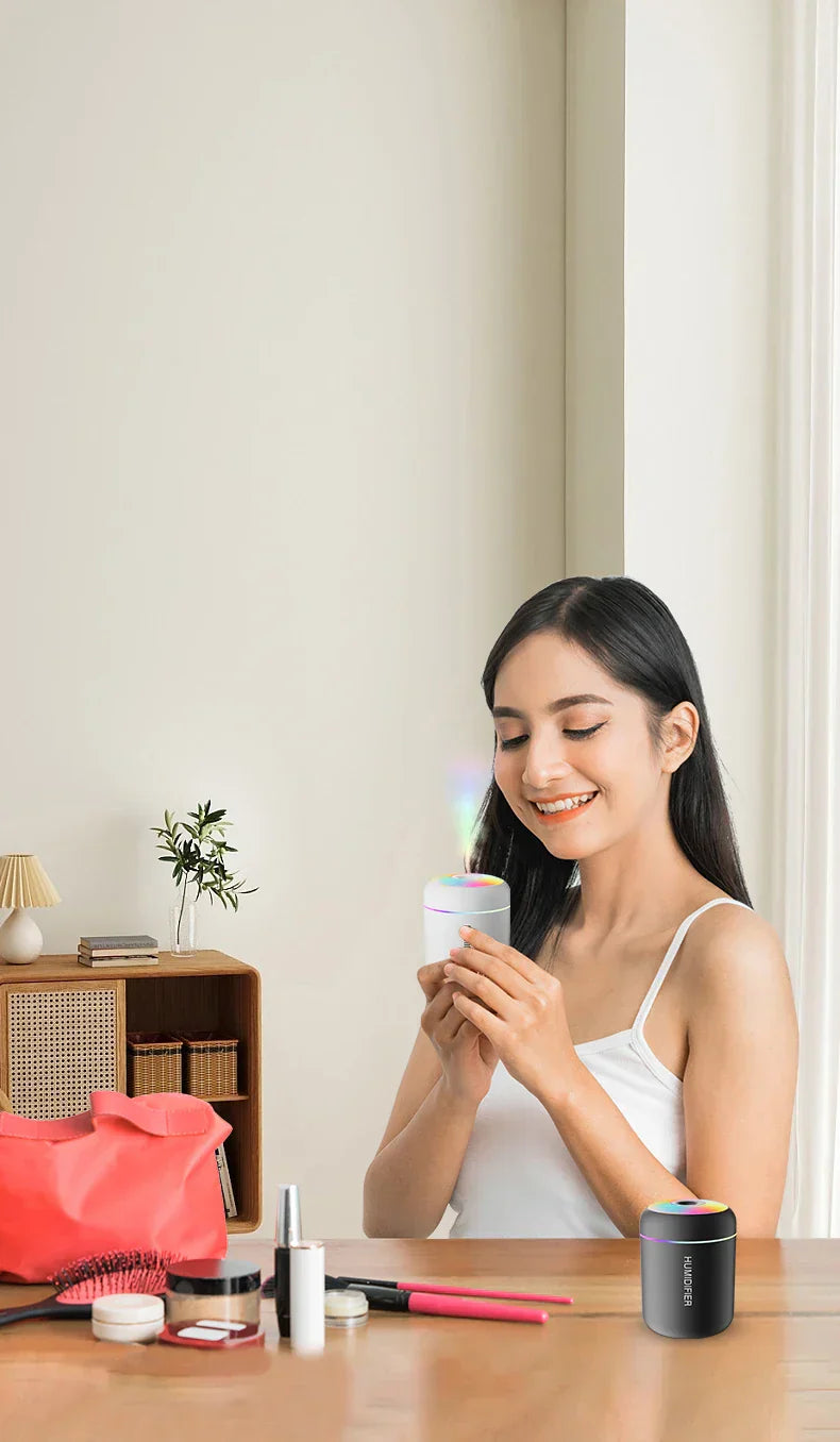 Mini Air Humidifier with Aromatherapy Function | USB Powered | Compact Design for Bedrooms, Desks, and Cars