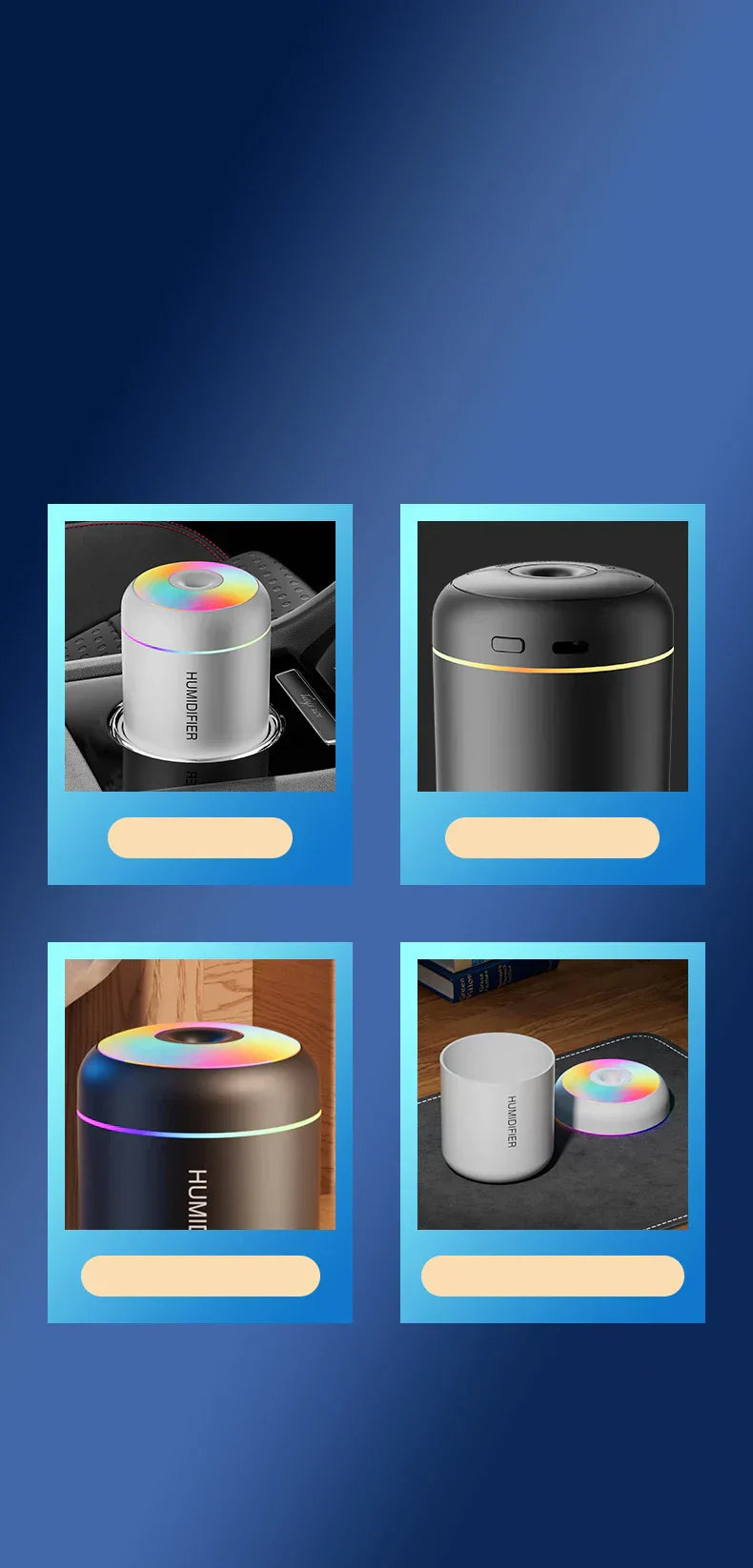 Mini Air Humidifier with Aromatherapy Function | USB Powered | Compact Design for Bedrooms, Desks, and Cars