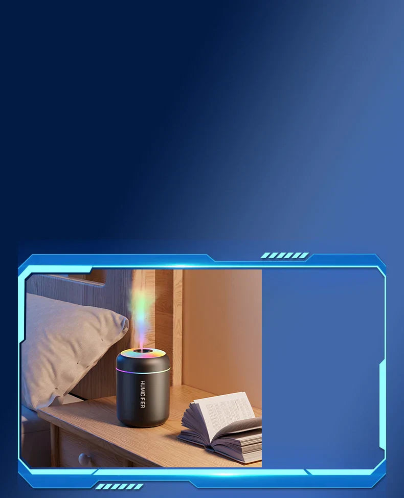 Mini Air Humidifier with Aromatherapy Function | USB Powered | Compact Design for Bedrooms, Desks, and Cars