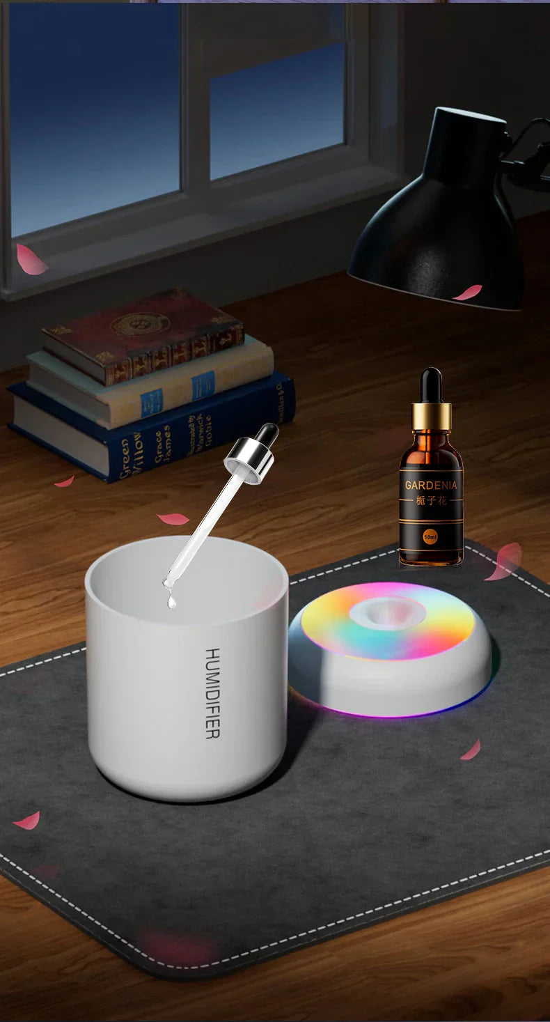Mini Air Humidifier with Aromatherapy Function | USB Powered | Compact Design for Bedrooms, Desks, and Cars