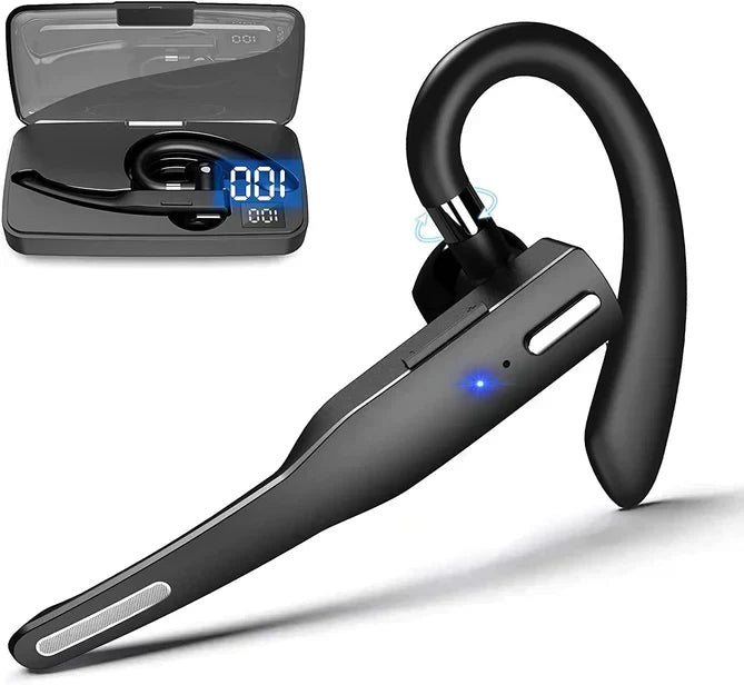 Bluetooth 5.1 Headset with Dual Microphones and Wind Noise Reduction | Wireless Headphones in Ear Form, 20 to 25 Hours of Talk Time