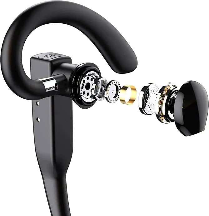 Bluetooth 5.1 Headset with Dual Microphones and Wind Noise Reduction | Wireless Headphones in Ear Form, 20 to 25 Hours of Talk Time