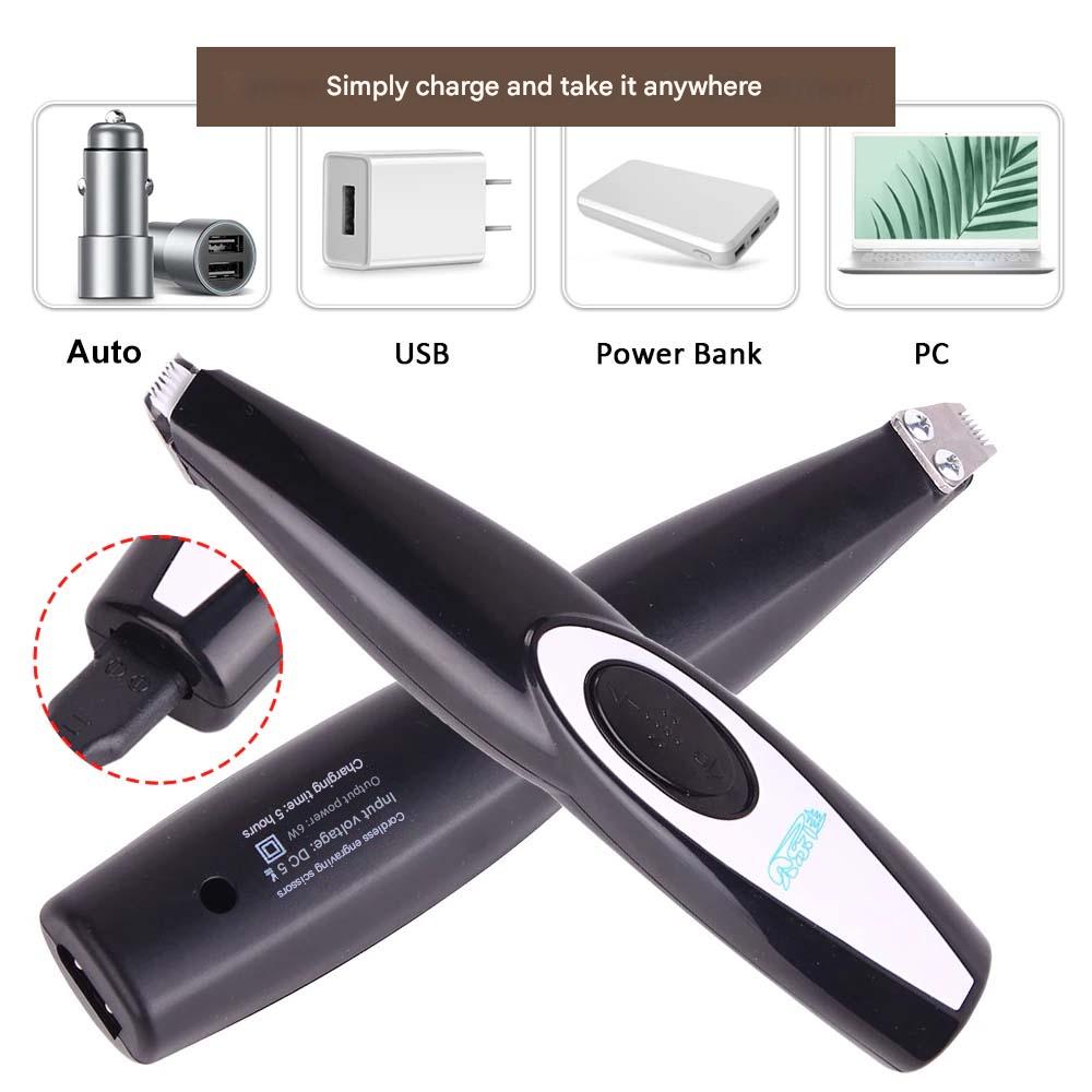 Cordless Precision Trimmer for Dogs and Cats | Narrow Blade for Paws, Ears and Eye Corners | USB Rechargeable