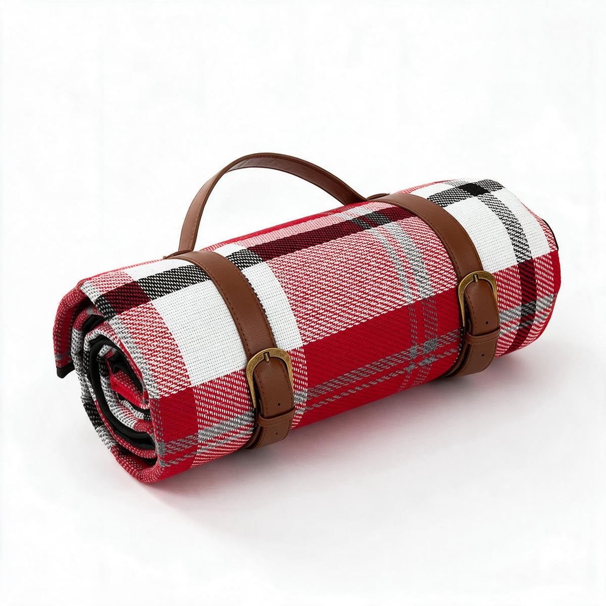 Waterproof Warm Blanket for Picnics and Park Days | Leather Carry Strap, Foam Padding and a PEVA Backing | Two Sizes