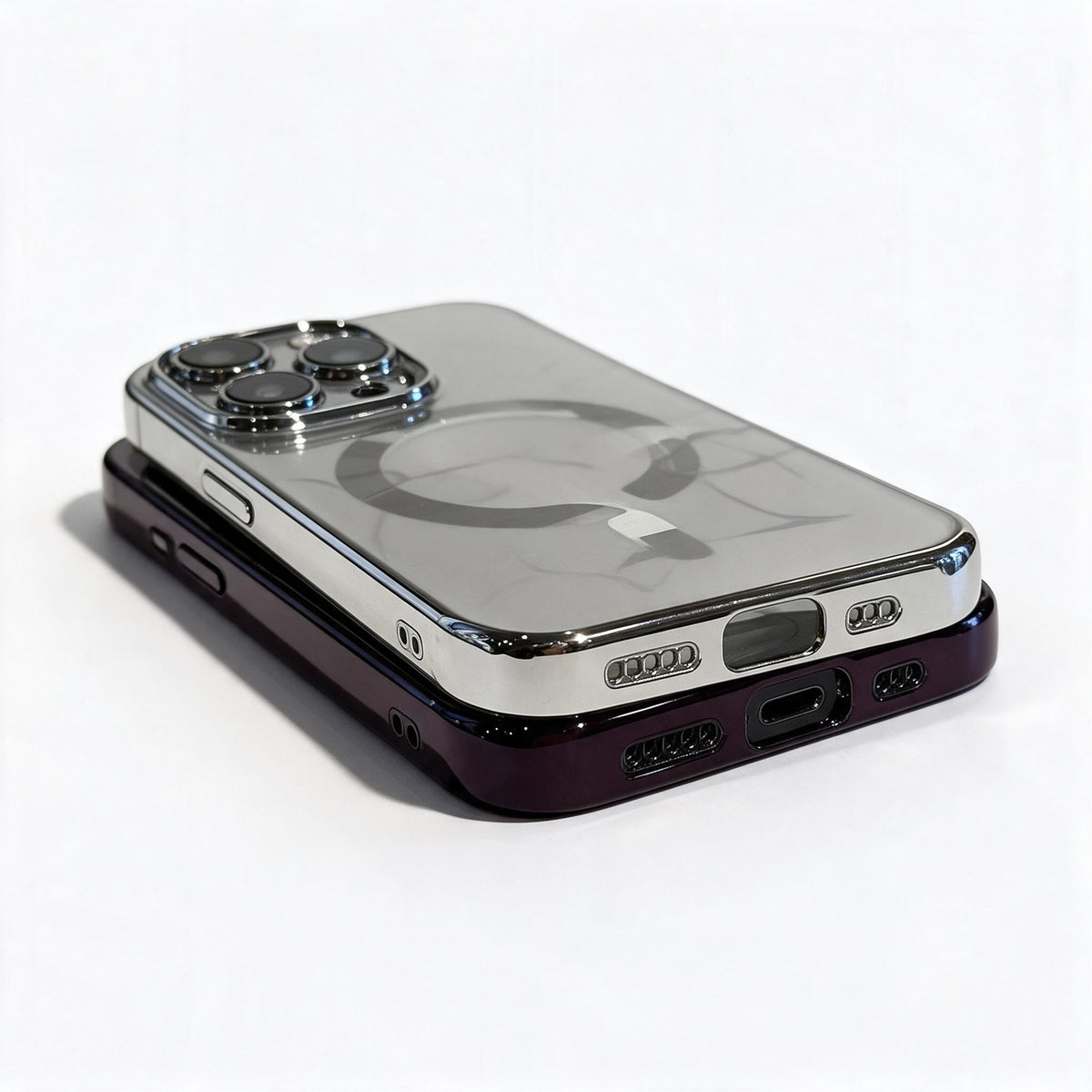 Clear Magnetic Phone Case for iPhone 12 to 16 | Fits Plus, Pro and Max Models | Electroplated Frame, Wireless Charging
