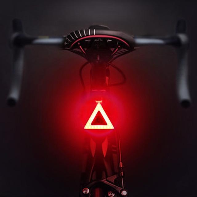 LED Bike Light in Four Shapes, a Ring, Bone, Heart or Triangle | Five Modes from Steady to Flashing | Waterproof ABS, USB Charged