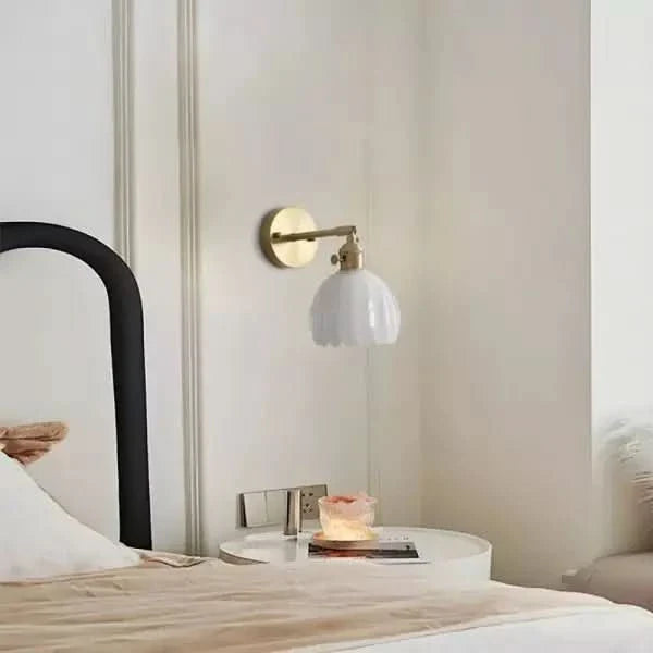 Tulip Glass Wall Sconce | Decorative Tulip-Shaped Shade | Wall-Mounted for Living Rooms and Bedrooms