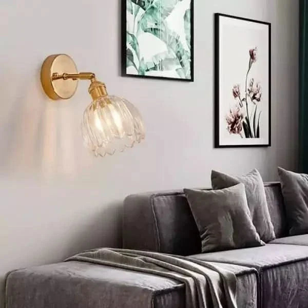 Tulip Glass Wall Sconce | Decorative Tulip-Shaped Shade | Wall-Mounted for Living Rooms and Bedrooms