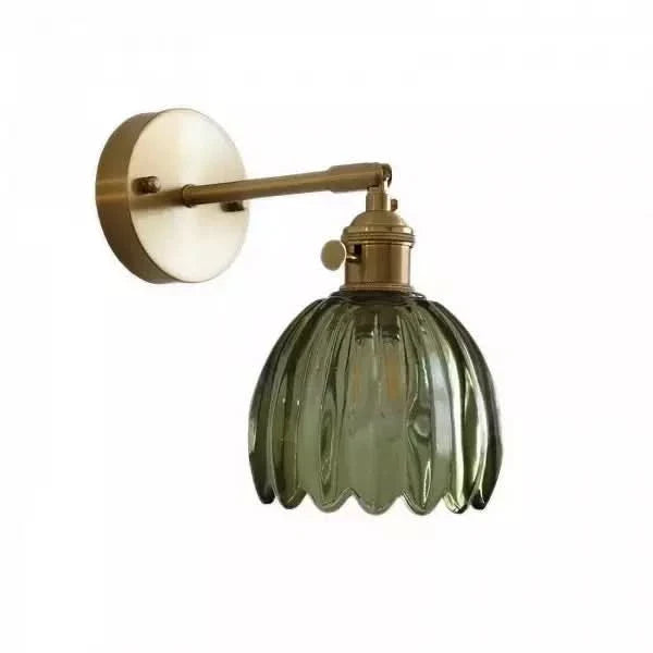 Tulip Glass Wall Sconce | Decorative Tulip-Shaped Shade | Wall-Mounted for Living Rooms and Bedrooms