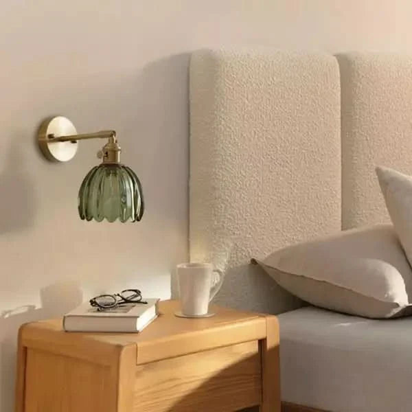 Tulip Glass Wall Sconce | Decorative Tulip-Shaped Shade | Wall-Mounted for Living Rooms and Bedrooms