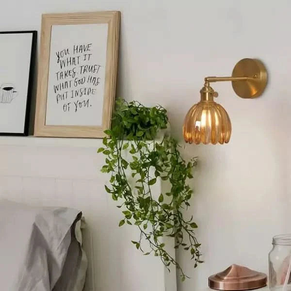 Tulip Glass Wall Sconce | Decorative Tulip-Shaped Shade | Wall-Mounted for Living Rooms and Bedrooms
