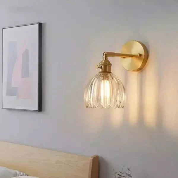 Tulip Glass Wall Sconce | Decorative Tulip-Shaped Shade | Wall-Mounted for Living Rooms and Bedrooms