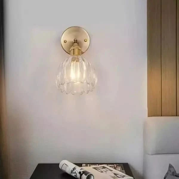 Tulip Glass Wall Sconce | Decorative Tulip-Shaped Shade | Wall-Mounted for Living Rooms and Bedrooms