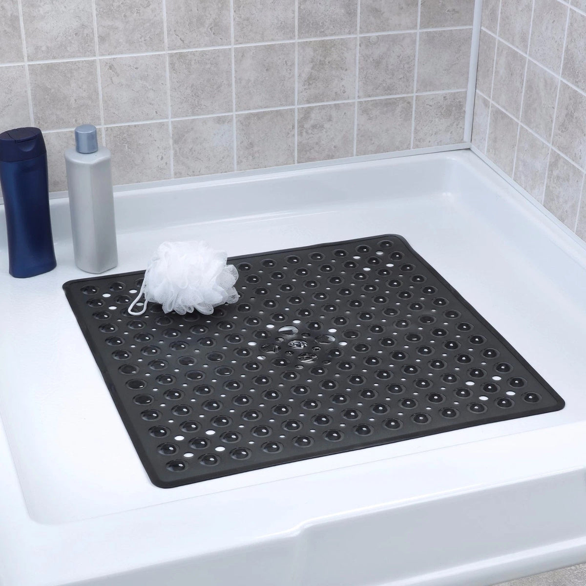 Non-Slip Suction Bath Mat | Suction Base for Secure Placement | Stable Footing for Showers and Bathtubs