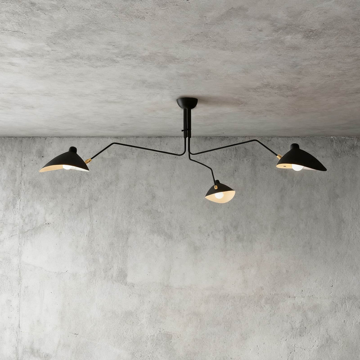 Multi-Arm Ceiling Light with Directional Reflectors | 3-Arm or 6-Arm Configurations | Spans Up to 86.6 Inches