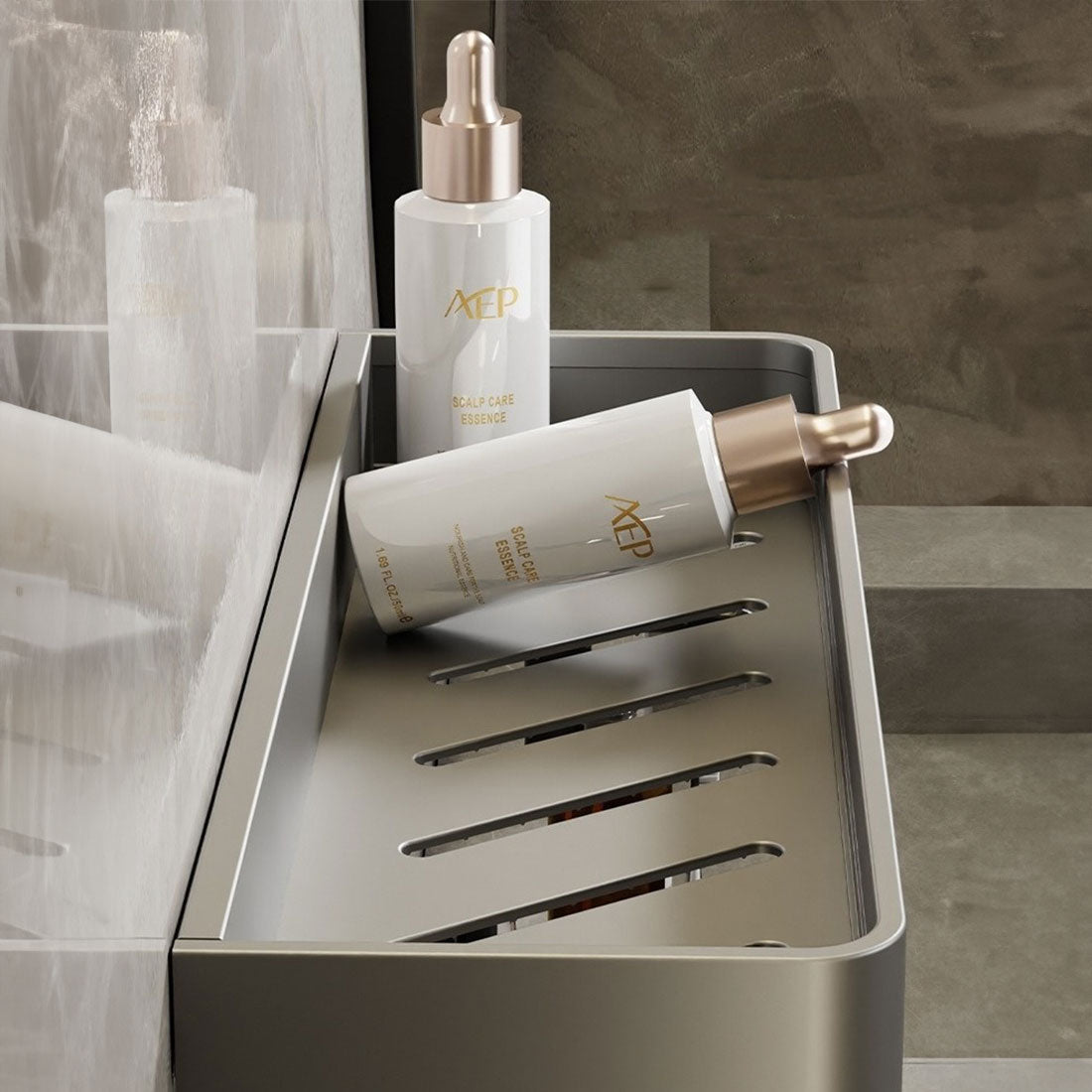 Adhesive Shelves for Bathroom Wall, No Drilling Needed | 30, 40 or 50 cm, Also With a Towel Bar | Screw Hooks and Plugs Included