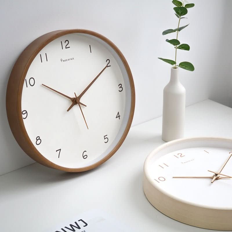 Silent Solid Wood Analog Wall Clock | Reduced-Ticking Movement | Ideal for Bedrooms, Offices, and Study Areas