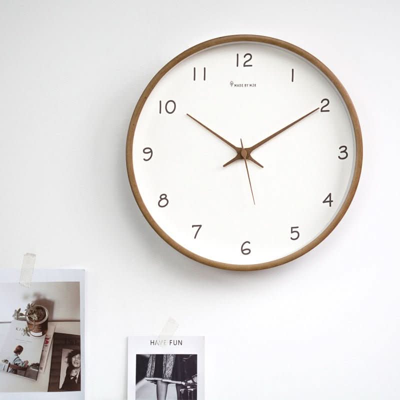 Silent Solid Wood Analog Wall Clock | Reduced-Ticking Movement | Ideal for Bedrooms, Offices, and Study Areas