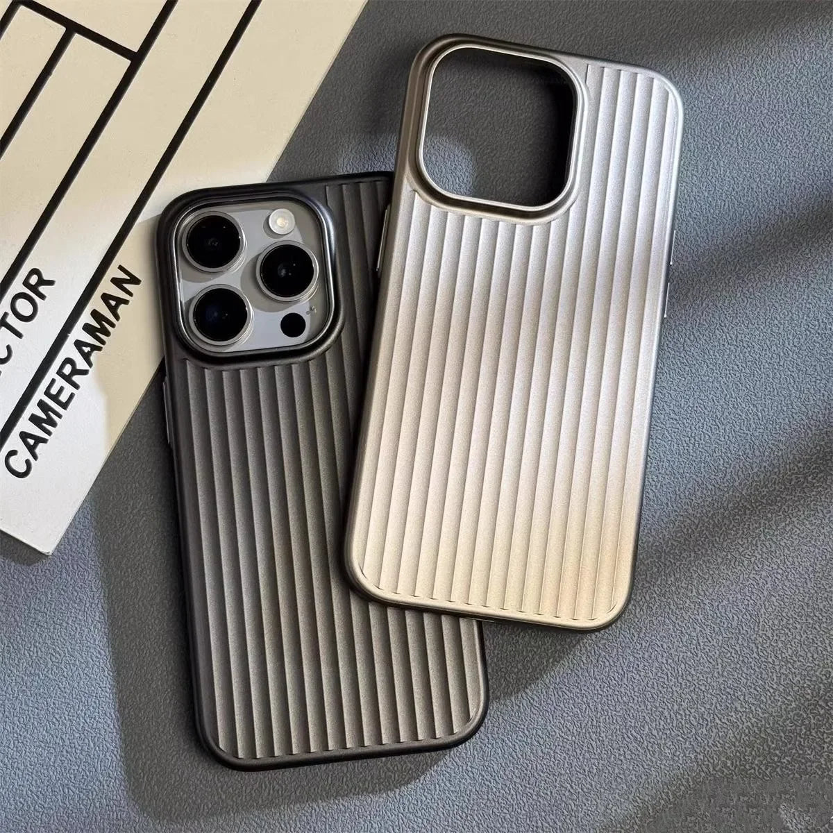 Slim Ribbed Phone Case for iPhone 13 to 16 Pro Max | Matte Shockproof Shell with Raised Camera Rim | 5 Colors