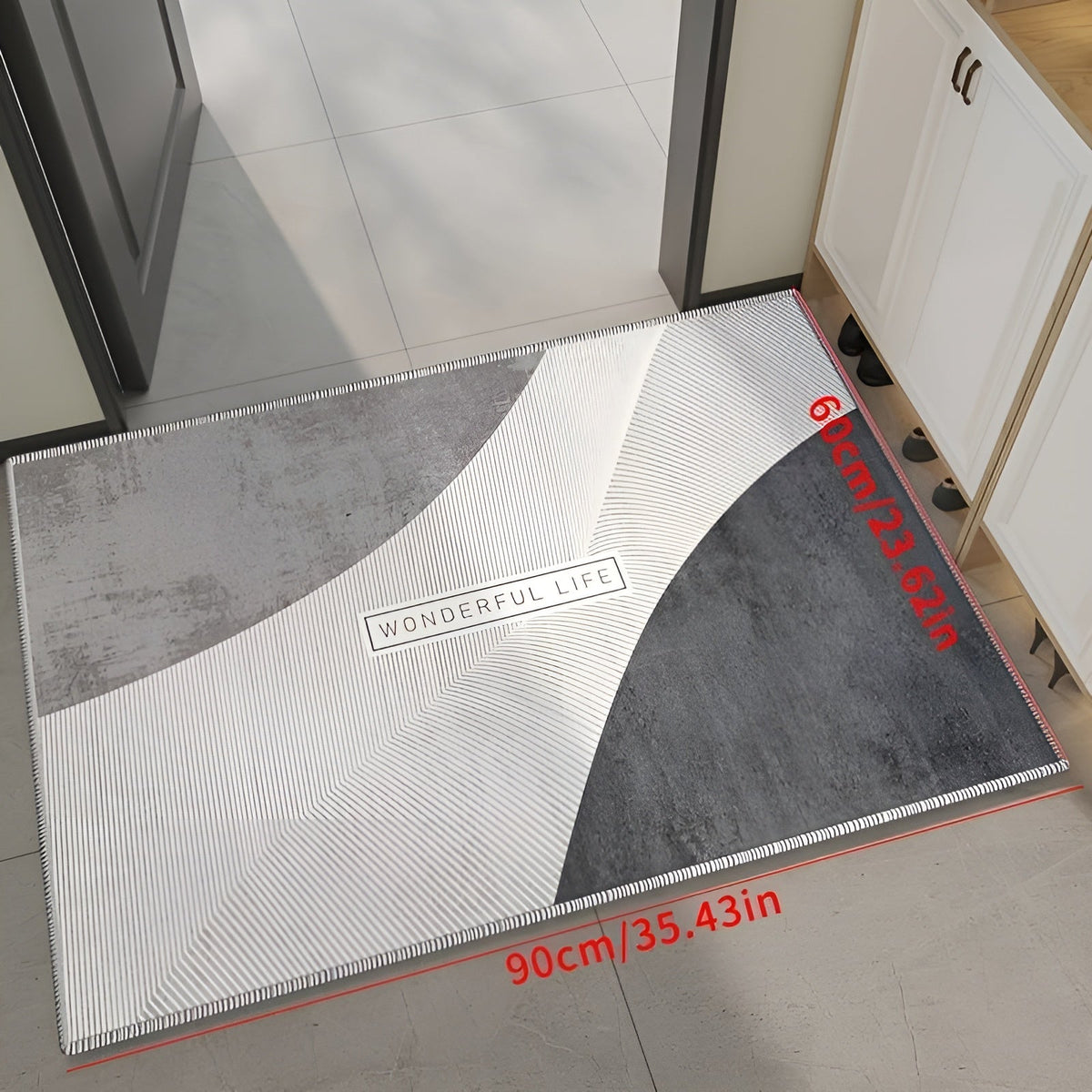Cushioned Kitchen Rug with Non-Slip Backing | Absorbs Spills and Machine Washable at 86 F | 3 Sizes
