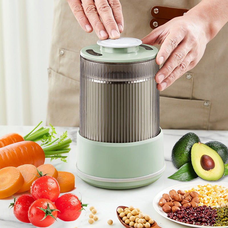 Electric Grain Mill for Coffee Beans, Spices, Herbs and Nuts | Dual Layer Grinding, Even and Fine | Compact Kitchen Cooking Tools